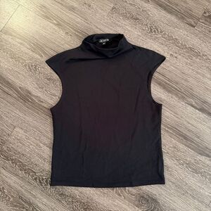 J. Crew Black Sleeveless Turtleneck Top
